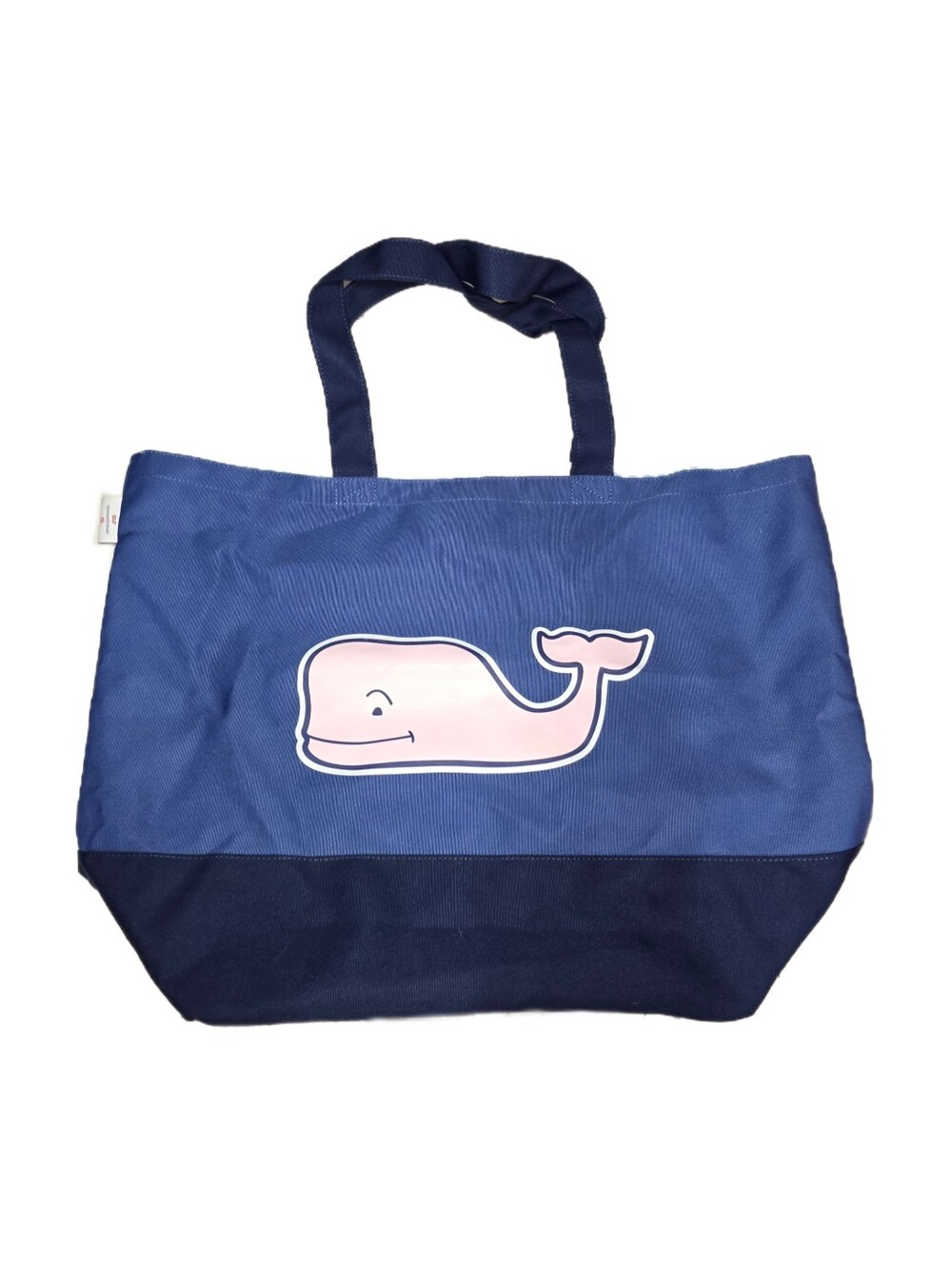 Vineyard Vines Target Pink Whale Tote Blue Large Beach Bag Patchwork Interior